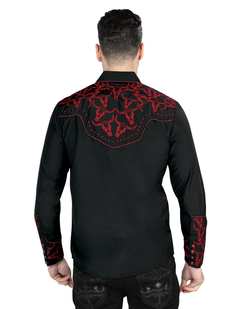 El General Embroidery Shirt Black/Red 44339