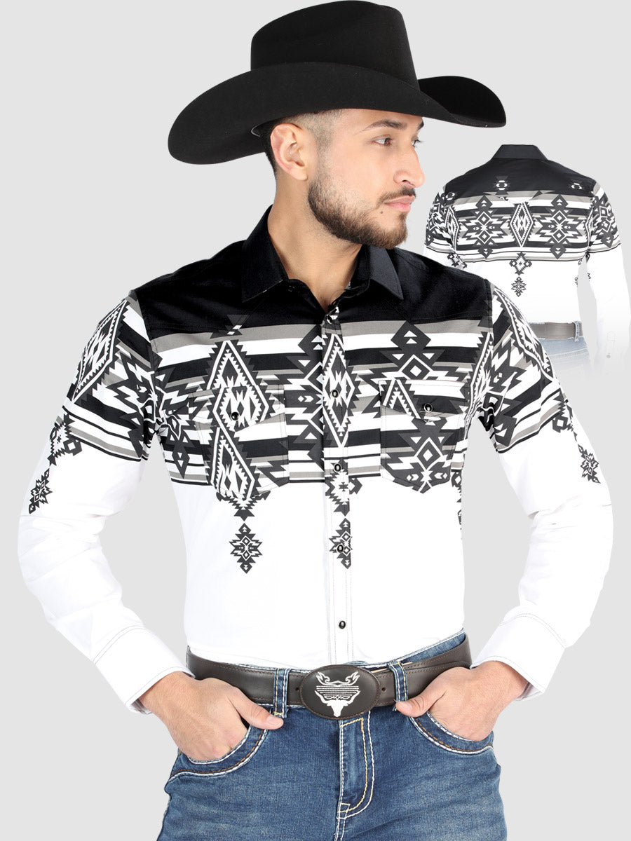 El Senor de los Cielos Men's Western Long Sleeve Shirt - Black 44496
