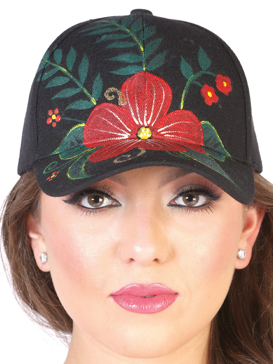 Artisanal Hand Painted Hat - Black 602670