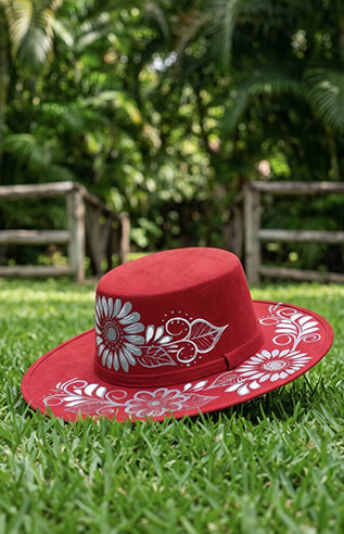Hand Painted Hat Suede