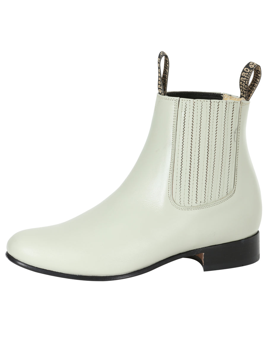 El Besserro Leather Charro Boot – Bone White – made in Mexico - Style 201