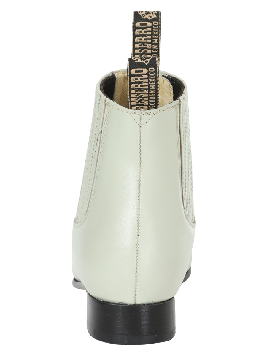El Besserro Leather Charro Boot – Bone White – made in Mexico - Style 201