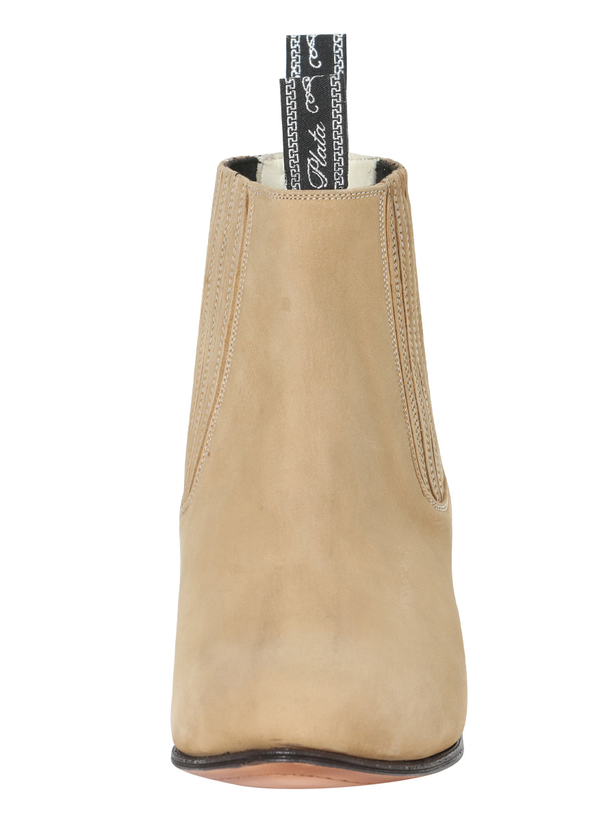 El Canelo "Plata" Premium Charro Ankle Boot – Atlas Sand – Style 228