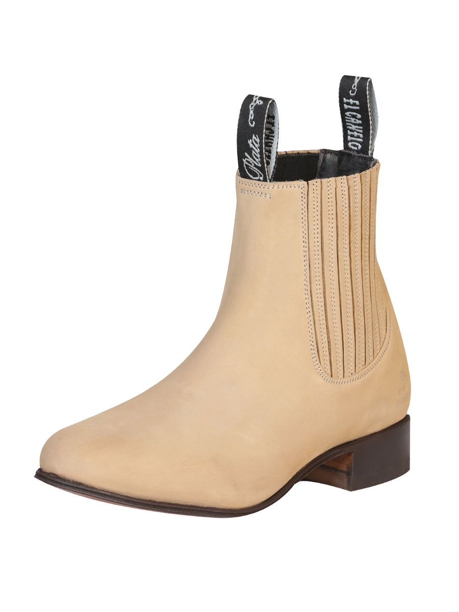 El Canelo "Plata" Premium Charro Ankle Boot – Atlas Sand – Style 228