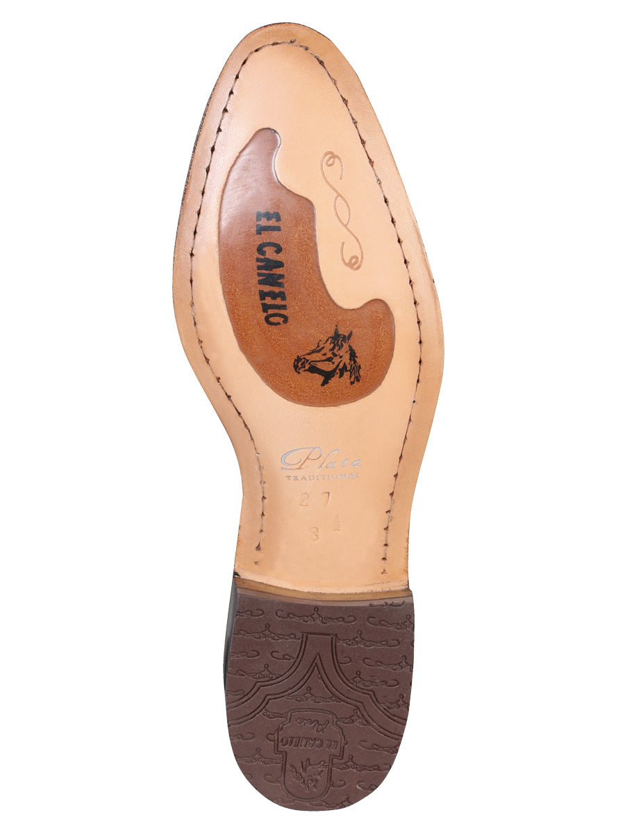El Canelo "Plata" Premium Charro Ankle Boot – Suede Bone – Style 229