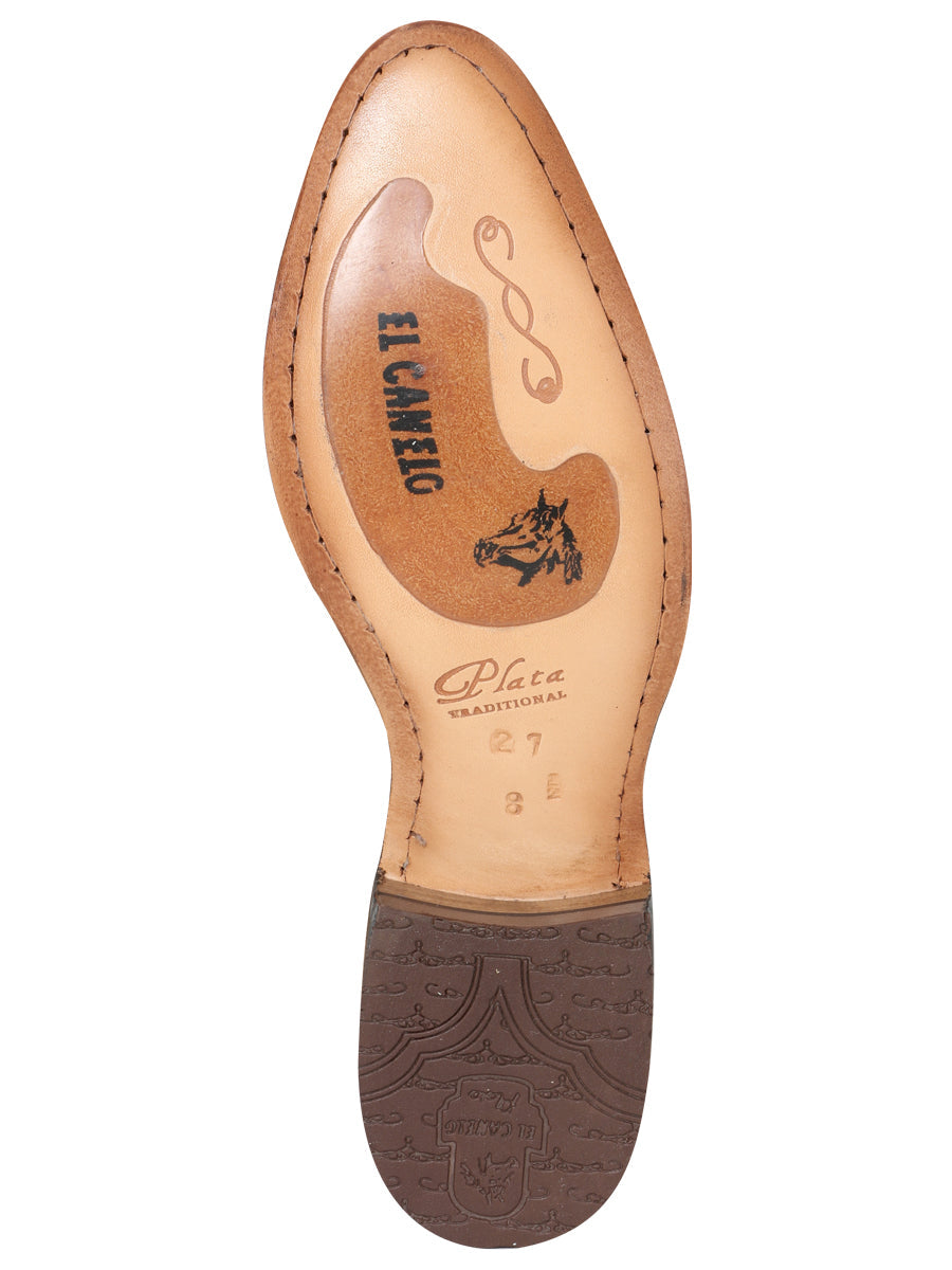 El Canelo "Plata" Premium Charro Ankle Boot – Nubuck Beige – Style 230
