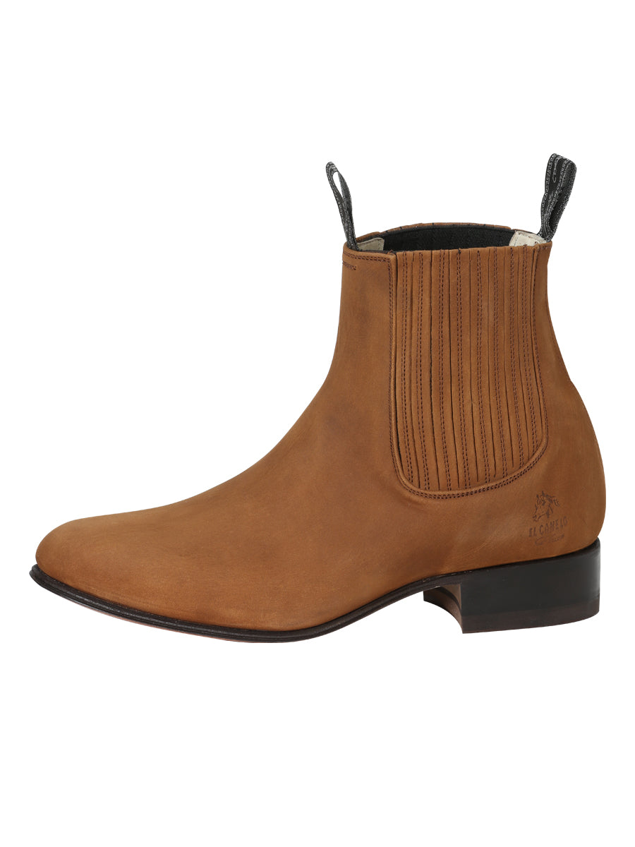 El Canelo "Plata" Premium Charro Boot - Leather  Nobuck Topo 231