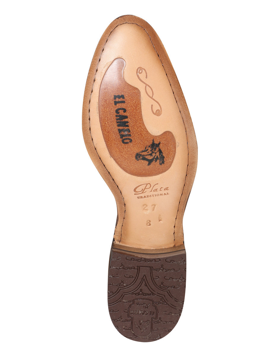El Canelo "Plata" Premium Charro Boot - Leather  Nobuck Topo 231
