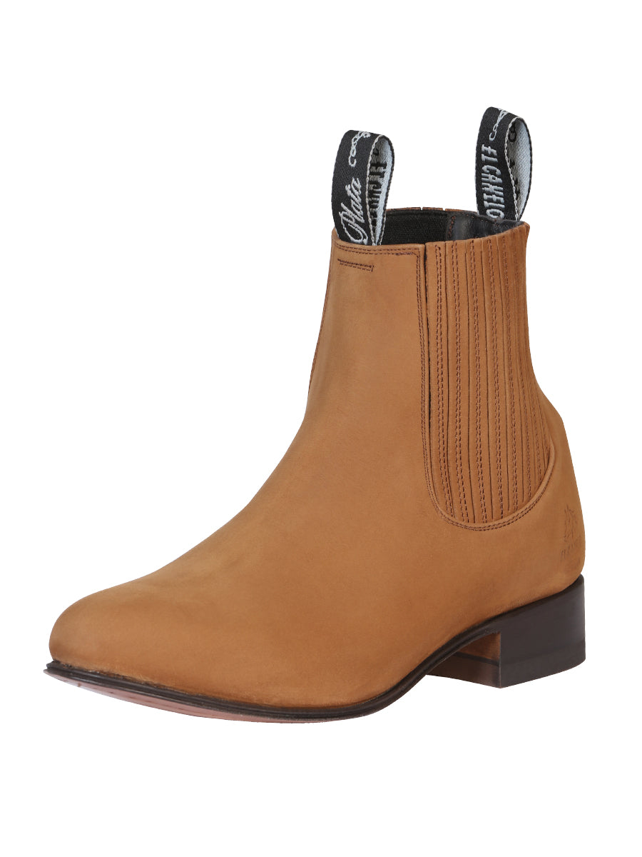 El Canelo "Plata" Premium Charro Boot - Leather  Nobuck Topo 231