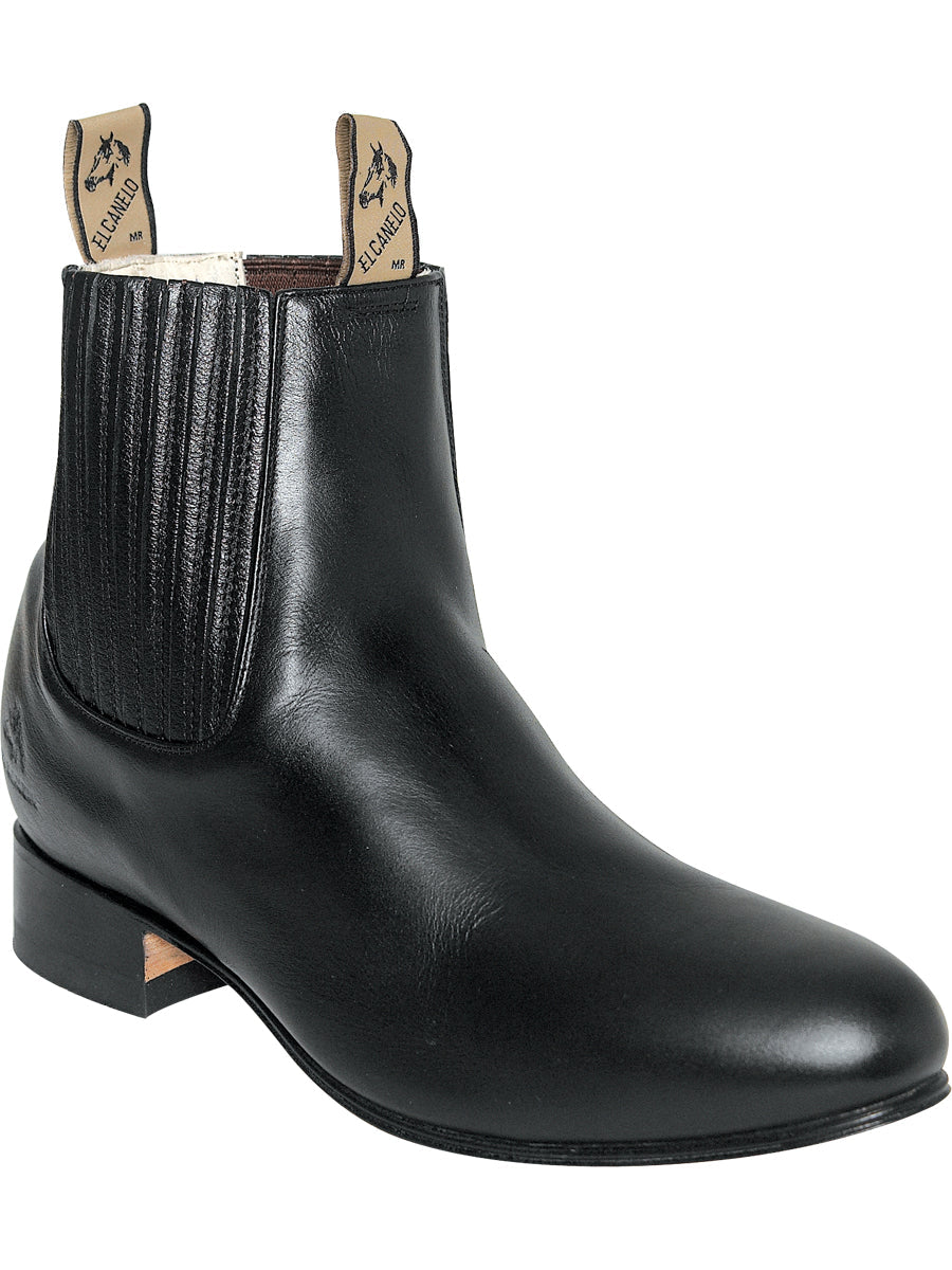 El Canelo "Plata" Premium Charro Ankle Boot – Atlas Black – Style 232