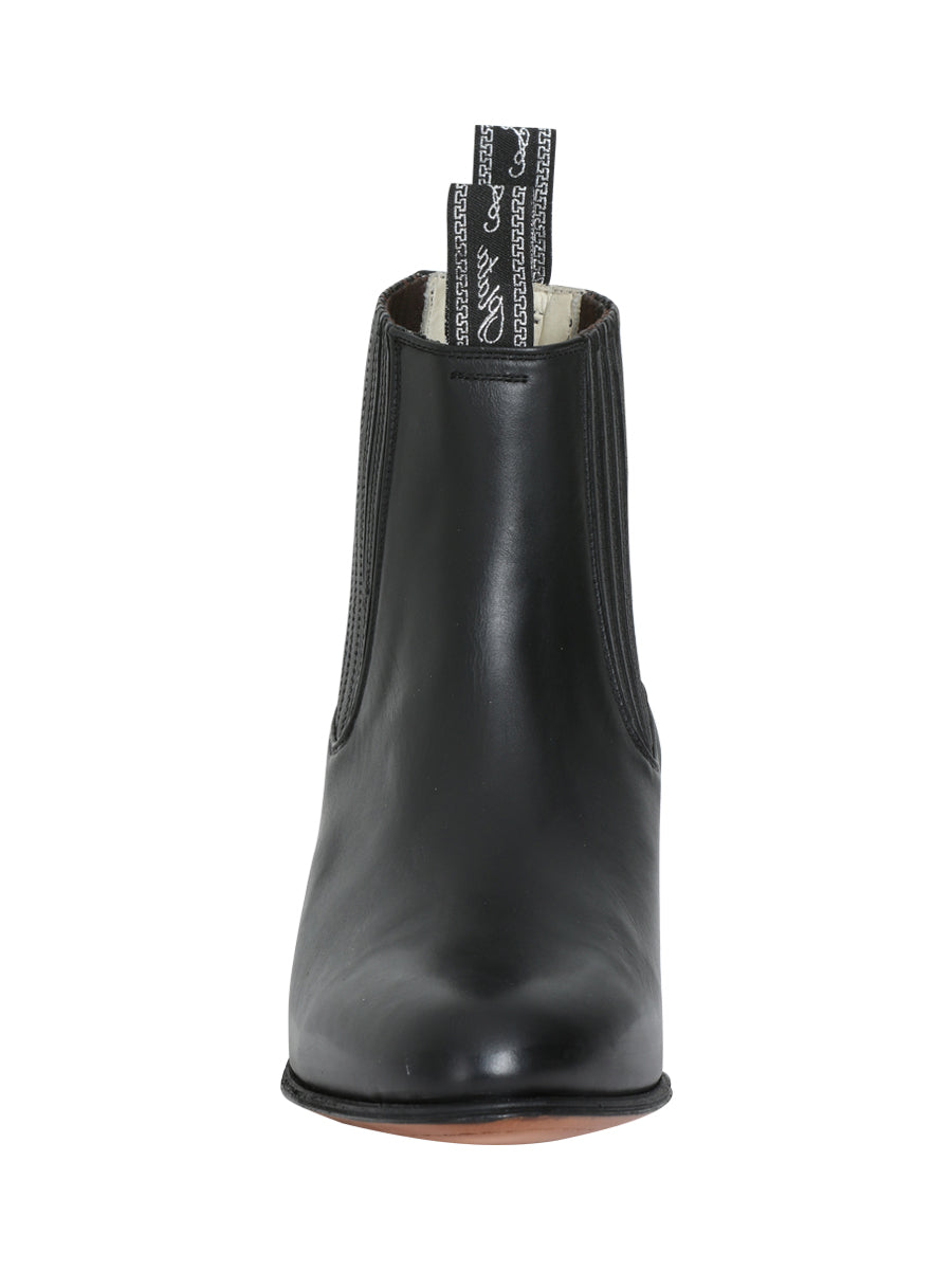 El Canelo "Plata" Premium Charro Ankle Boot – Atlas Black – Style 232