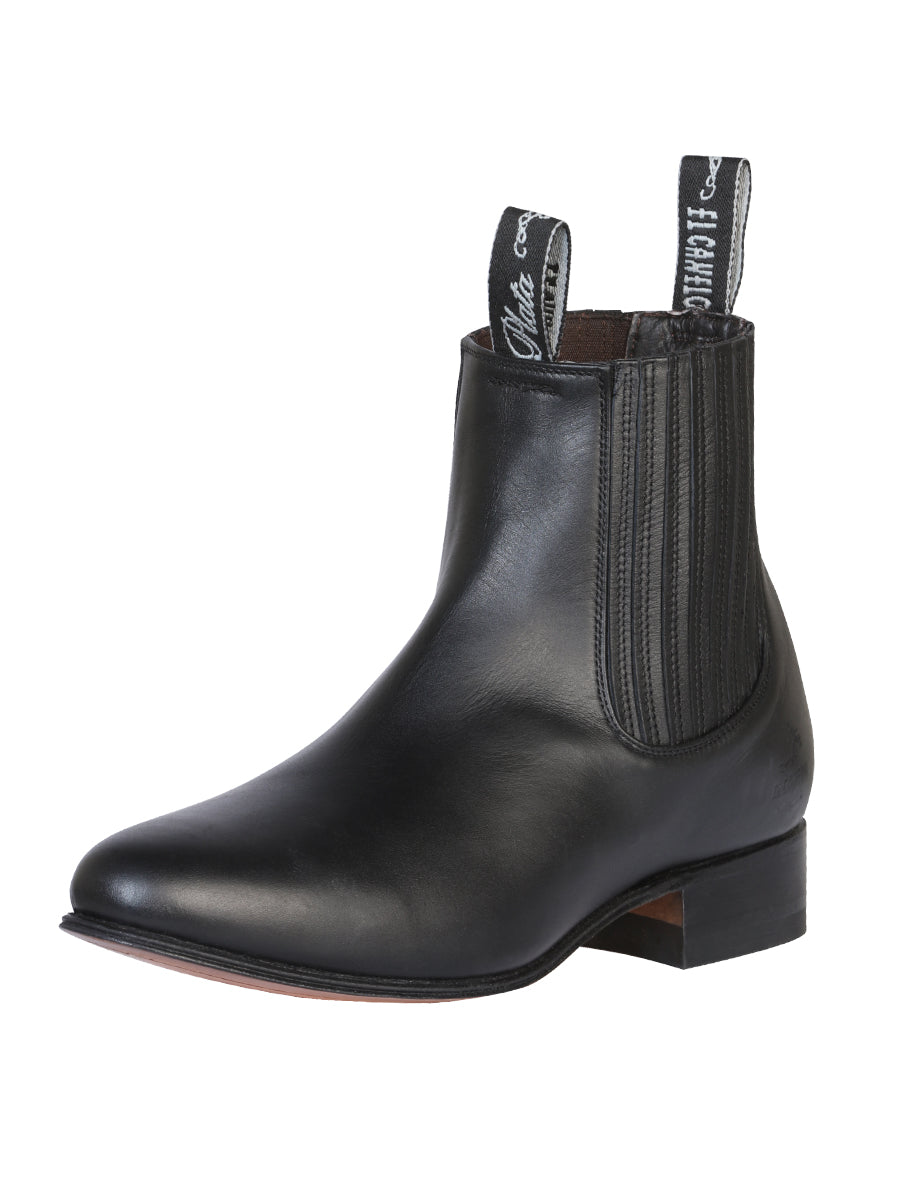 El Canelo "Plata" Premium Charro Ankle Boot – Atlas Black – Style 232