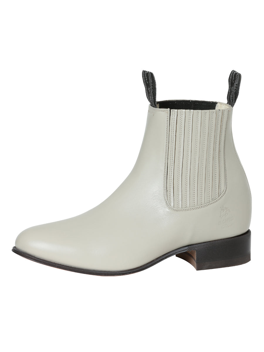 El Canelo "Plata" Premium Charro Ankle Boot – Oyster – Style 233