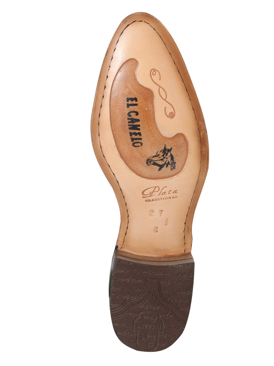 El Canelo "Plata" Premium Charro Ankle Boot – Oyster – Style 233