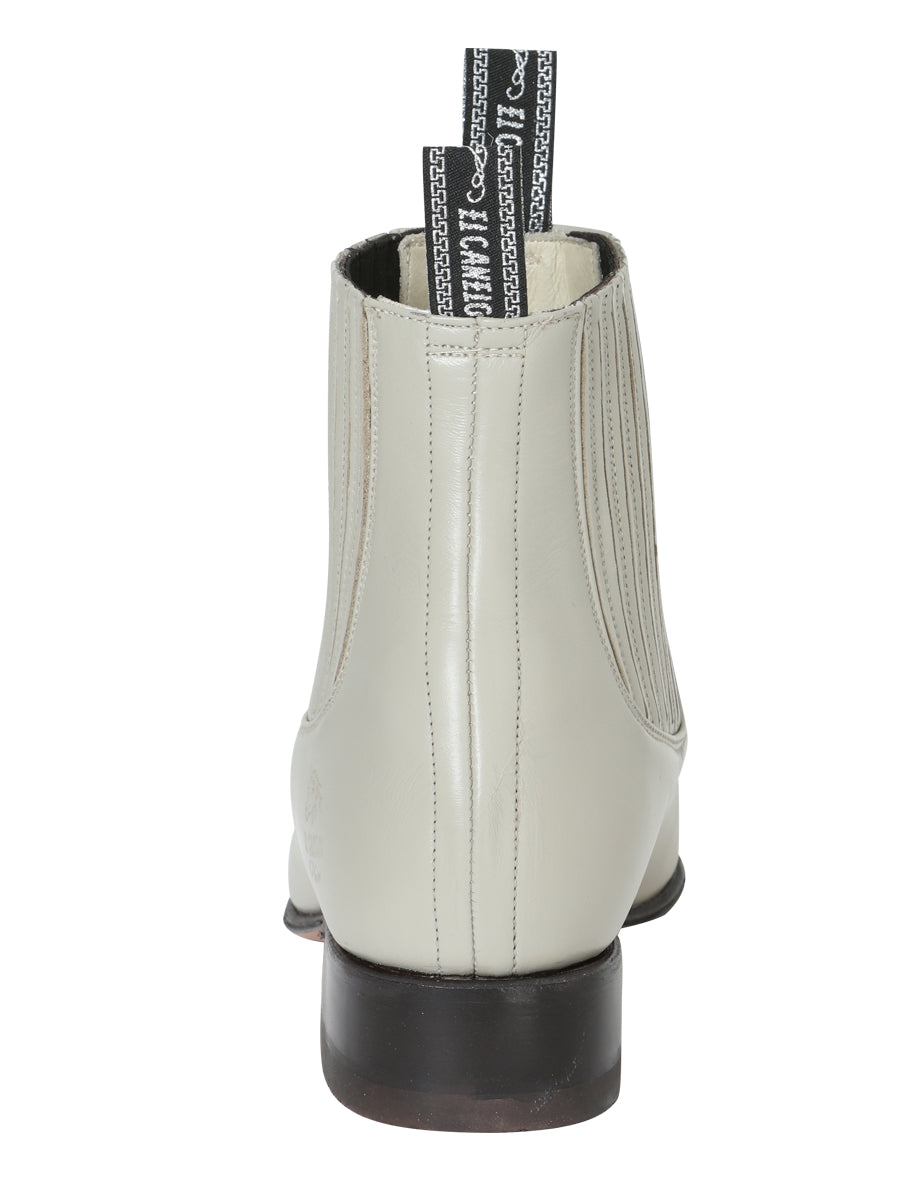 El Canelo "Plata" Premium Charro Ankle Boot – Oyster – Style 233