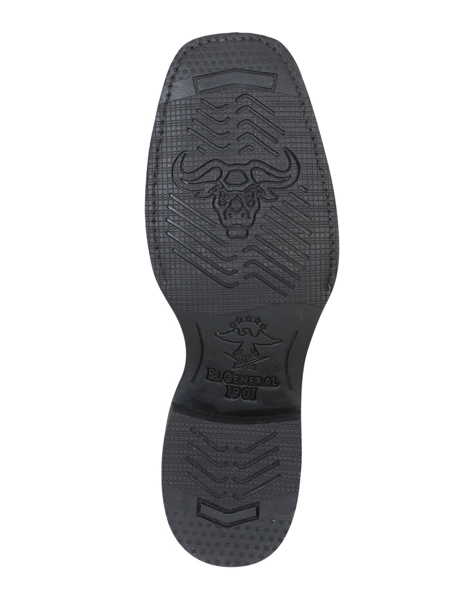 El General Men's Leather Cowboy Boot –  Black – Style 34313