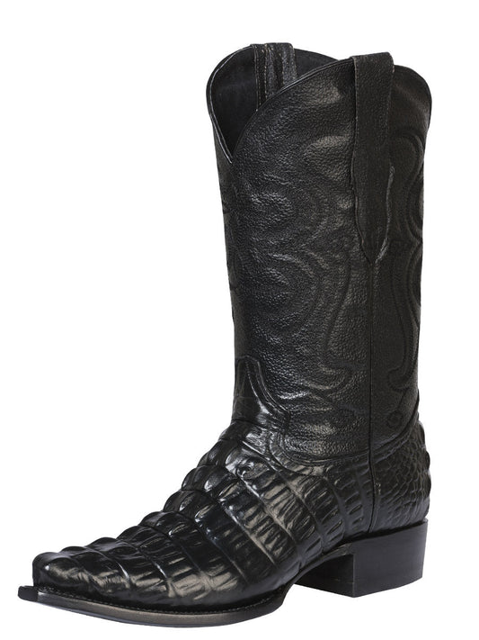 El Senor de los Cielos Men’s Leather Cowboy Boots - Caiman Print  - Black 40854