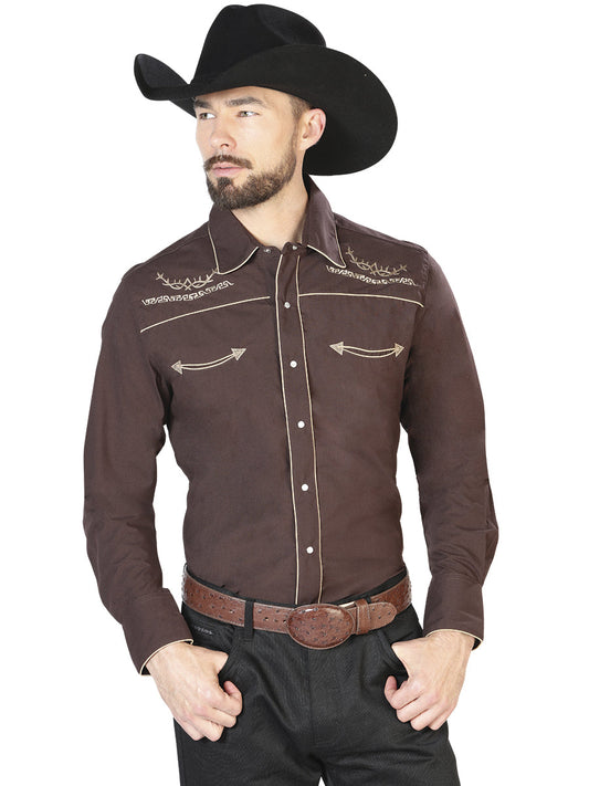 El Senor de los Cielos Charro Western Long Sleeve Shirt -Brown 42950