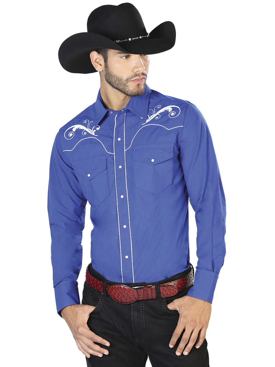 El Senor de los Cielos Charro Blue Western Long Sleeve Shirt 42959