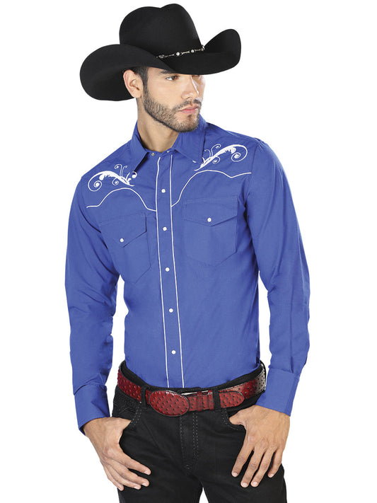 El Senor de los Cielos Charro Blue Western Long Sleeve Shirt 42959