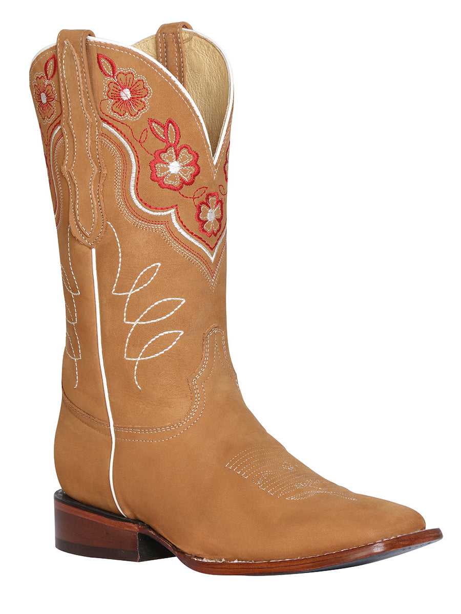 El General Womens Rodeo Boot - Nobuck Peach 42979