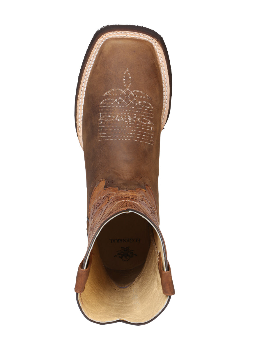 El General Men’s Leather Cowboy Boot – Crazy Tan – Style 43011