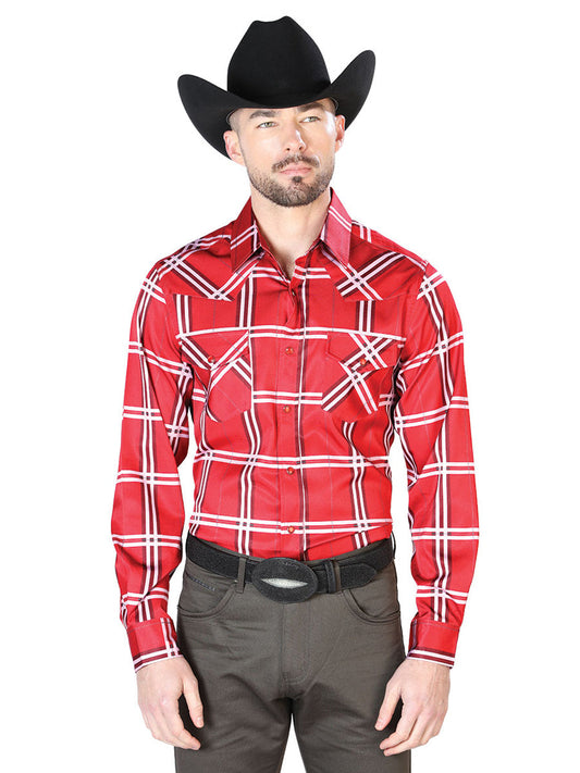 Red With Stripes Casual Long Sleeve Shirt 43928