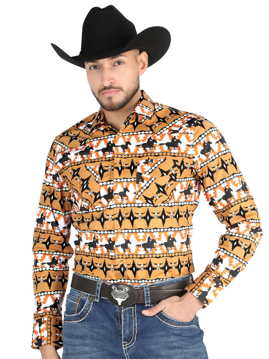 El General  -  Casual Long-Sleeve Shirt  - Taupe 44477