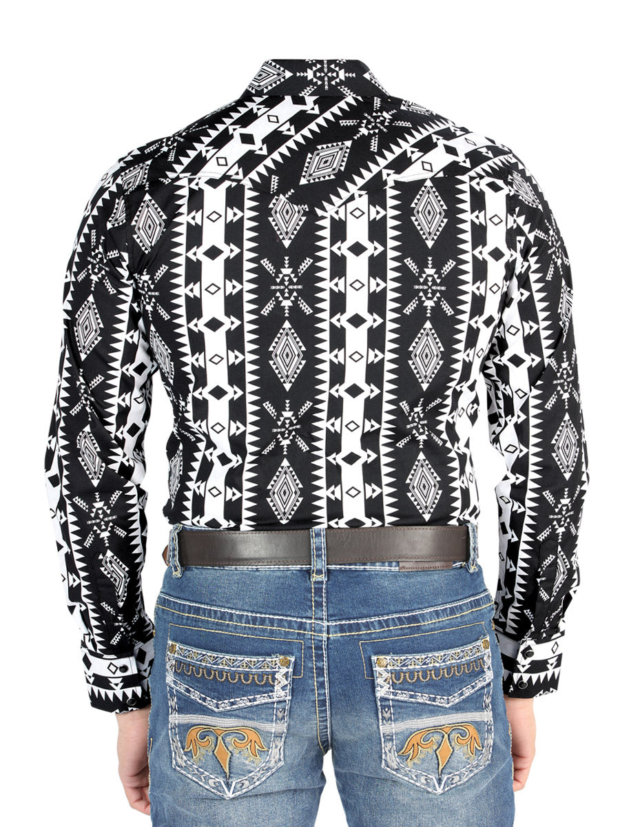 El Señor de los Cielos Pearl Snap Western Long Sleeve Shirt – Black – Style 44501