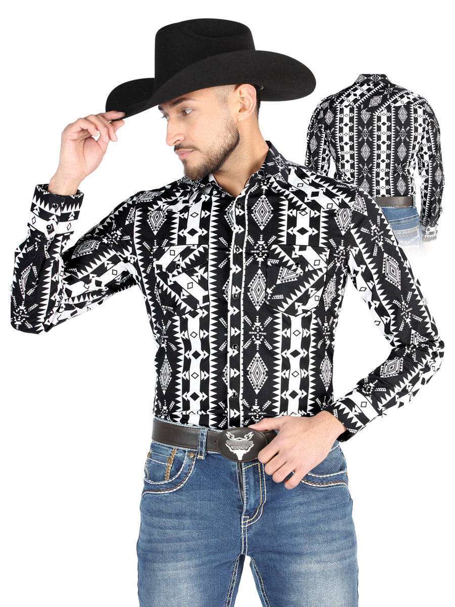 El Señor de los Cielos Pearl Snap Western Long Sleeve Shirt – Black – Style 44501