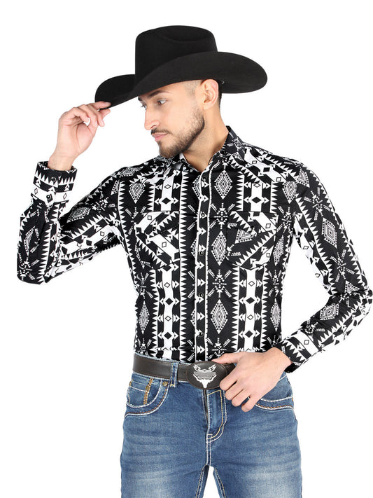 El Señor de los Cielos Pearl Snap Western Long Sleeve Shirt – Black – Style 44501