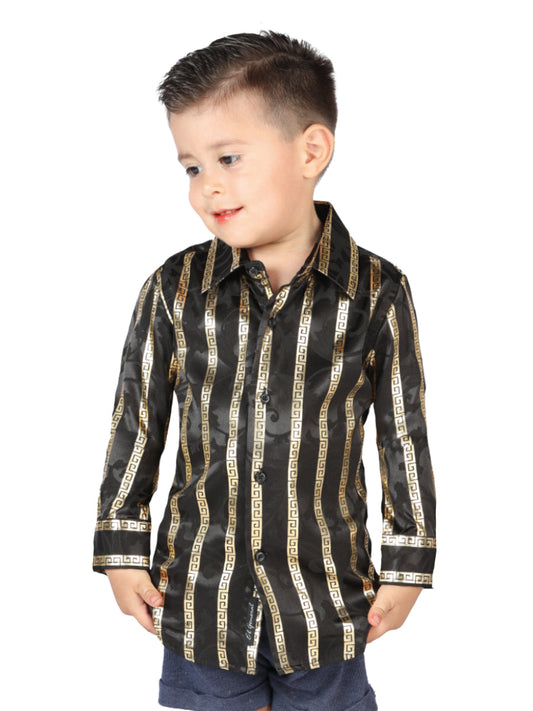 El Senor de los Cielos Kids Black/Gold Casual Long Sleeve Shirt 44572
