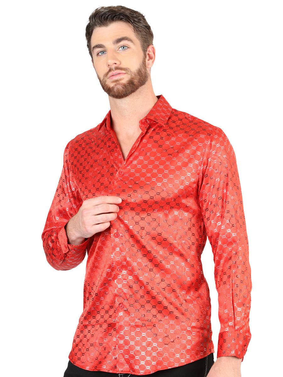 El Senor de los Cielos Men's Red Casual Long-Sleeve Shirt 44577