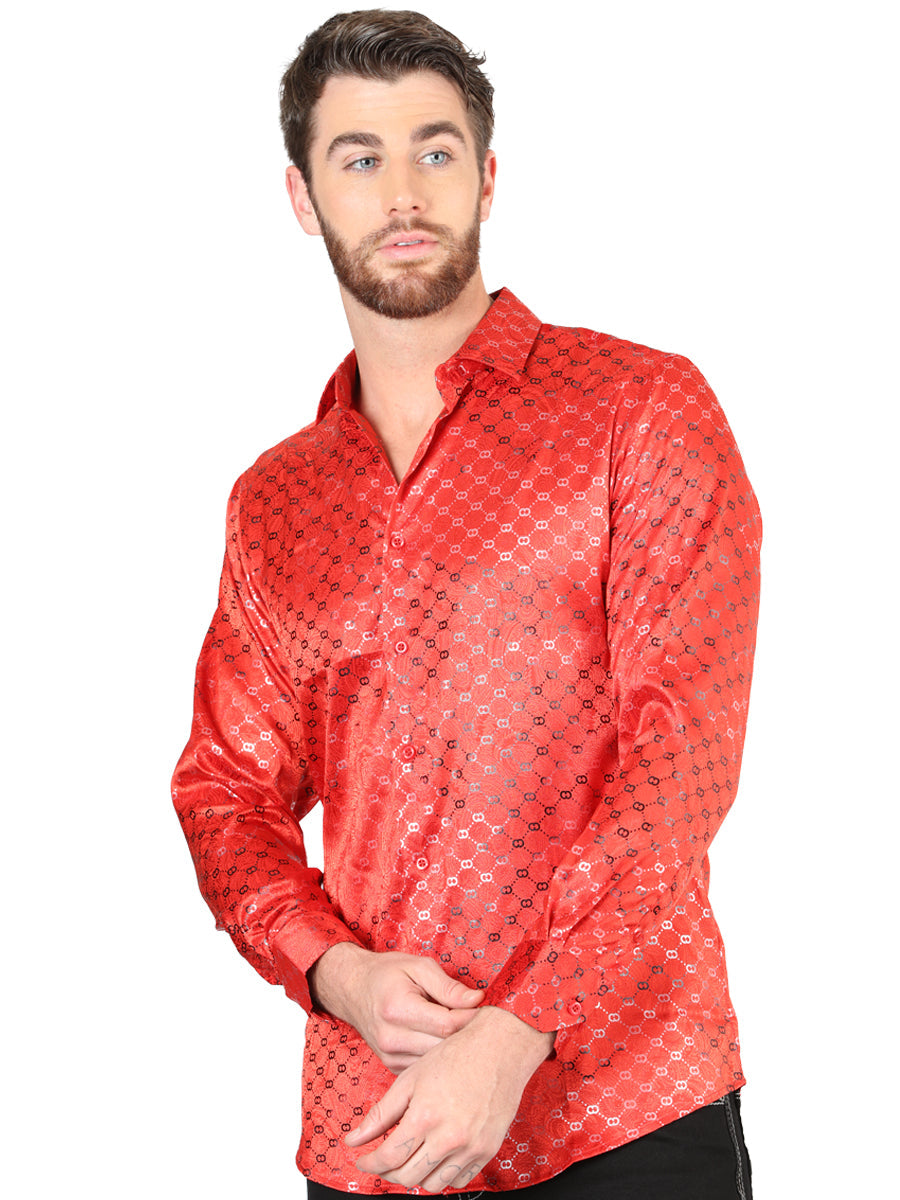 El Senor de los Cielos Men's Red Casual Long-Sleeve Shirt 44577