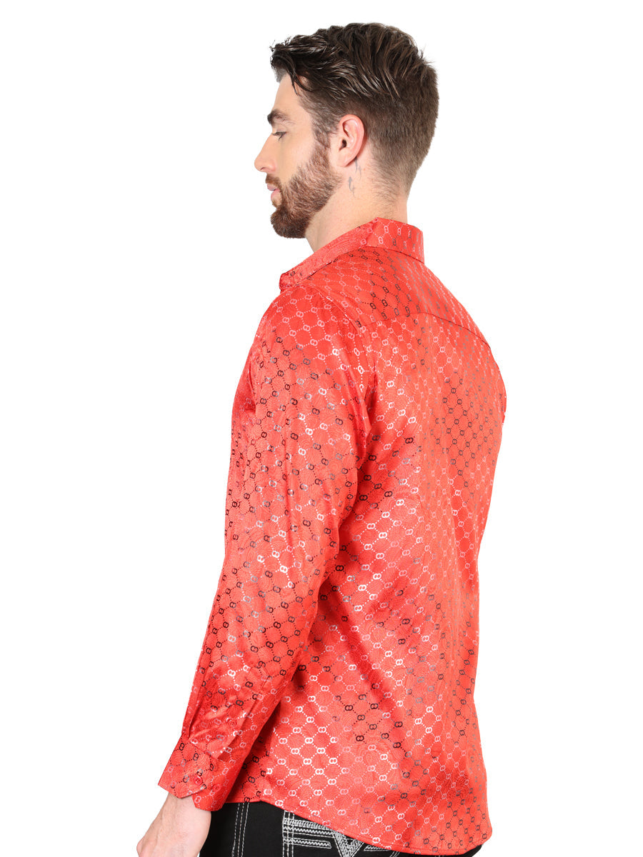 El Senor de los Cielos Men's Red Casual Long-Sleeve Shirt 44577