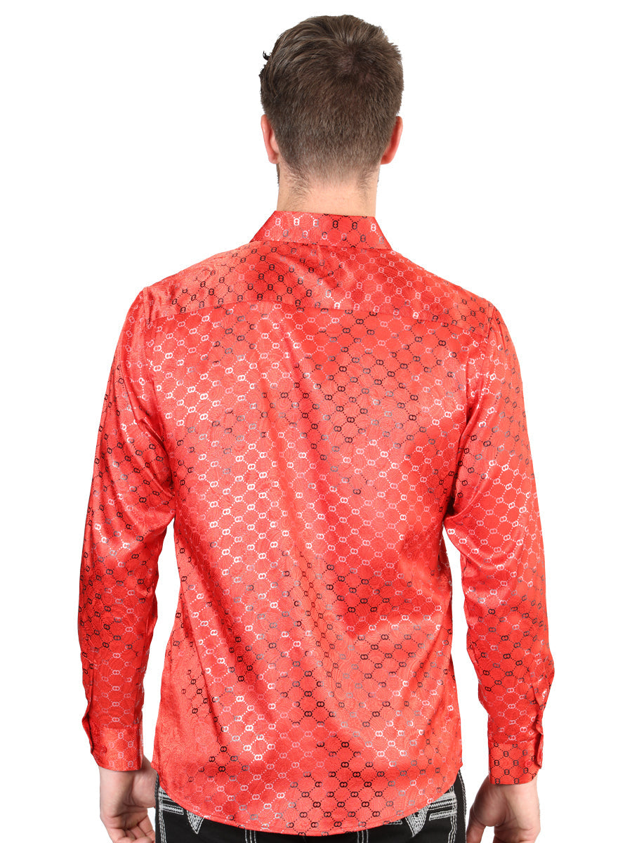 El Senor de los Cielos Men's Red Casual Long-Sleeve Shirt 44577