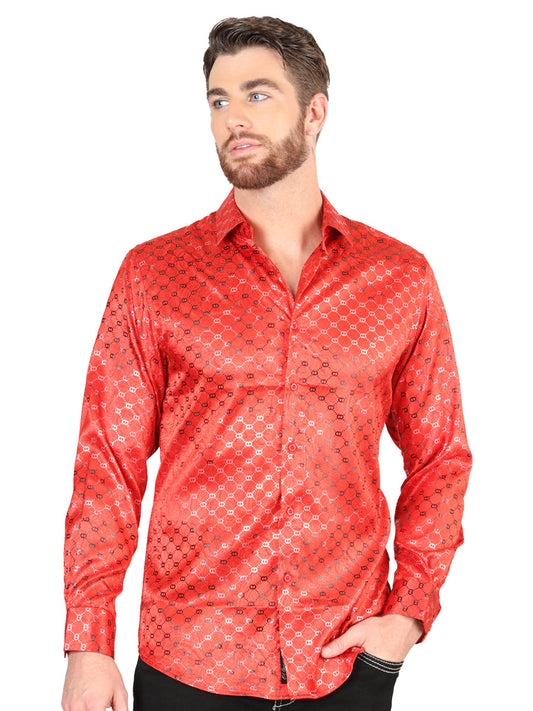 El Senor de los Cielos Men's Red Casual Long-Sleeve Shirt 44577