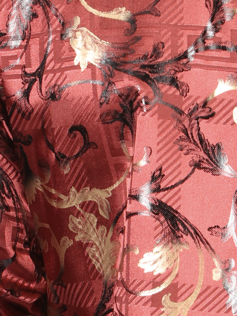 El Senor de los Cielos Men's Burgundy Casual Long-Sleeve Shirt 44590