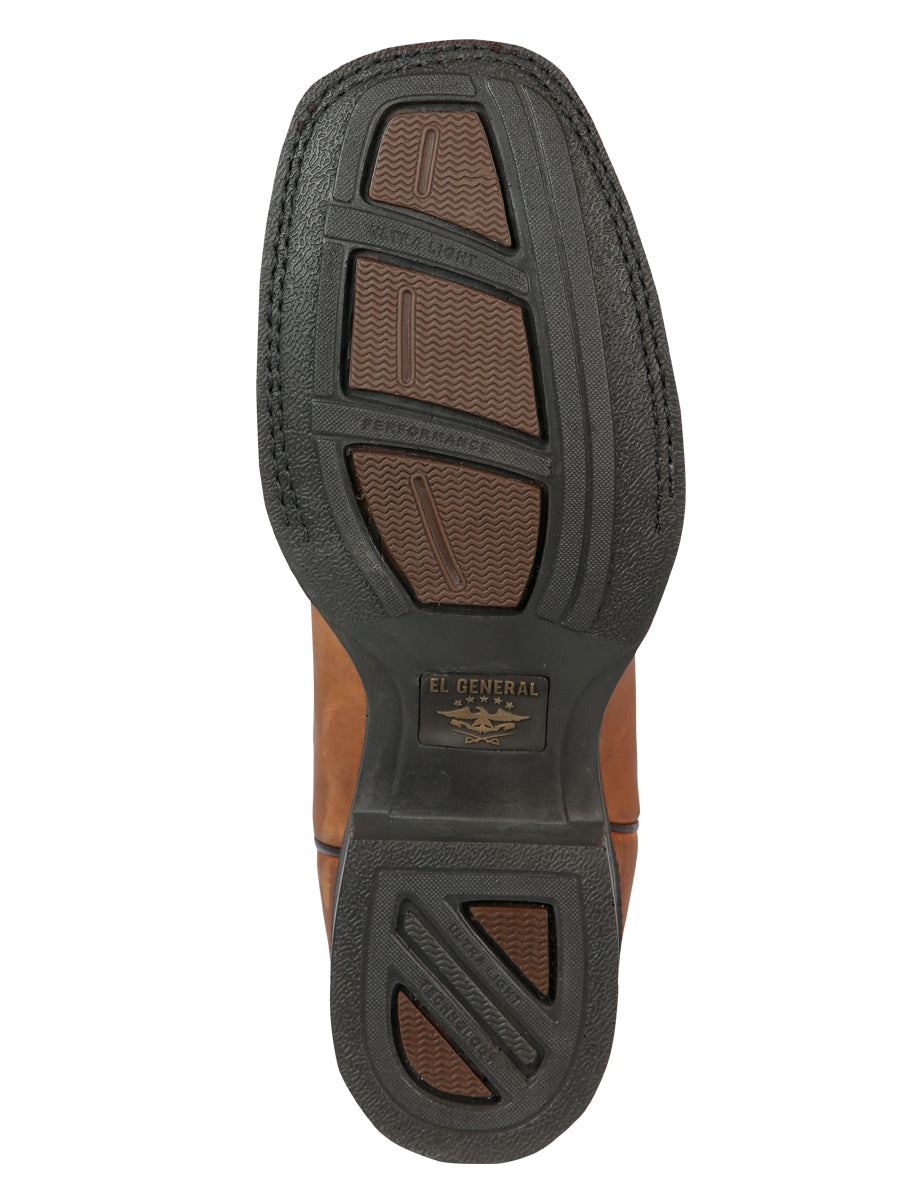 El General Men’s Leather Cowboy Boot – Crazy Kansas Honey (Square Toe) – Style 44657