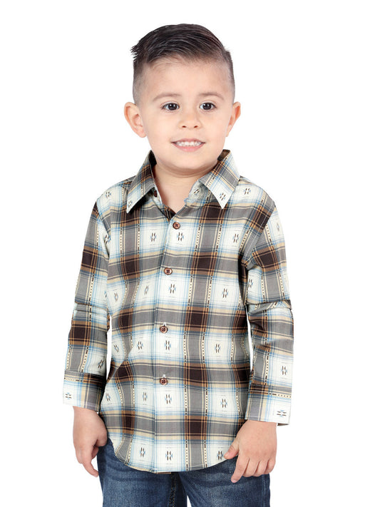 El Senor de los Cielos Kids Brown/Sand Casual Long-Sleeve Shirt 44734