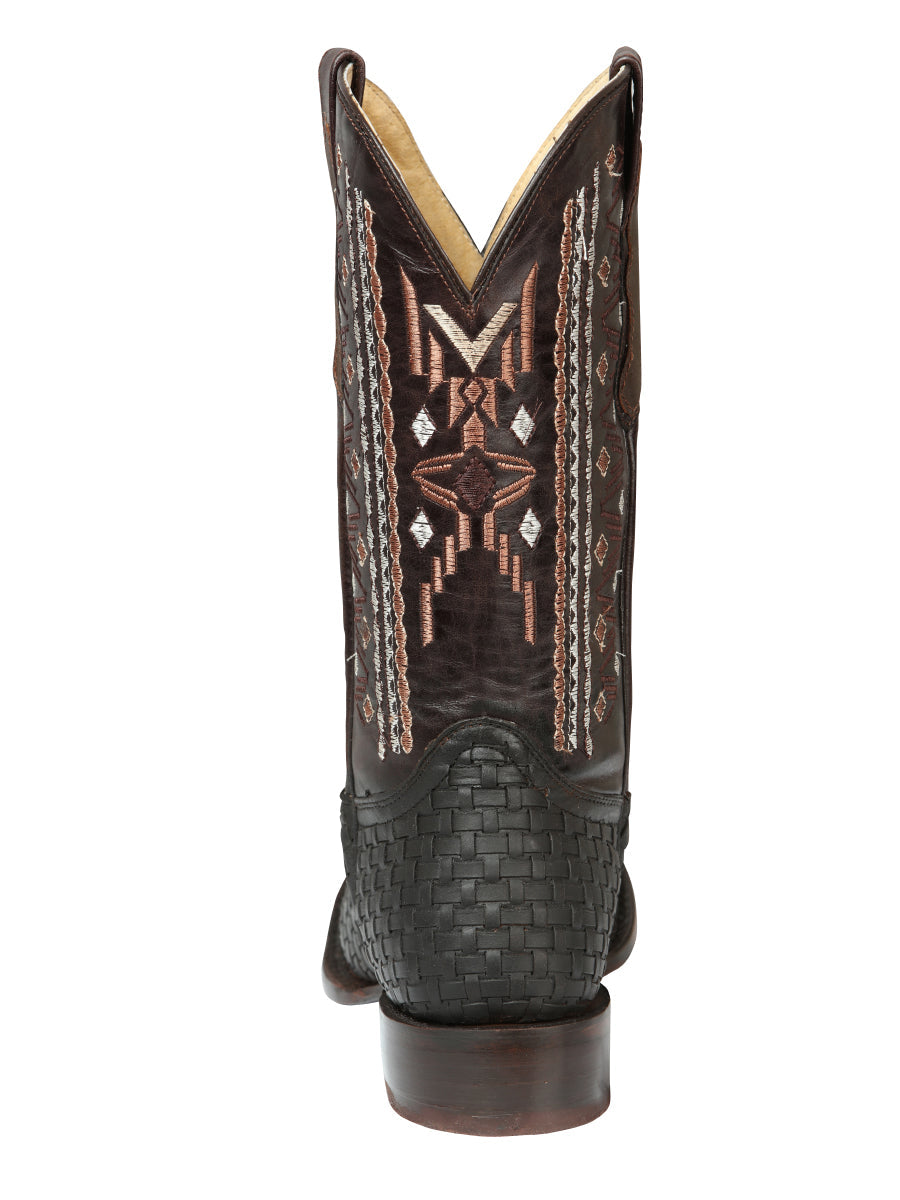 El General Men’s Leather Rodeo Boots Petatillo - Crazy Brown 44861