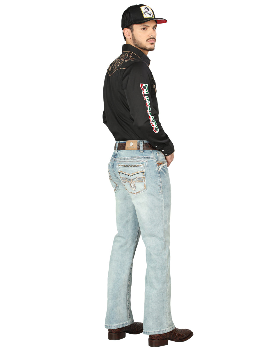 Centenario Men's Straight Bootcut Denim Jeans - Light Blue 44975