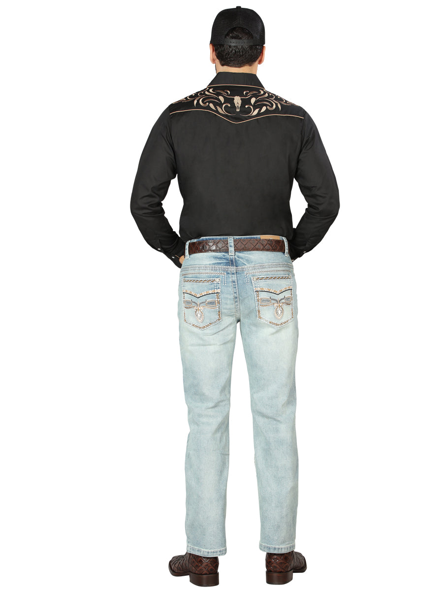 Centenario Men's Straight Bootcut Denim Jeans - Light Blue 44975