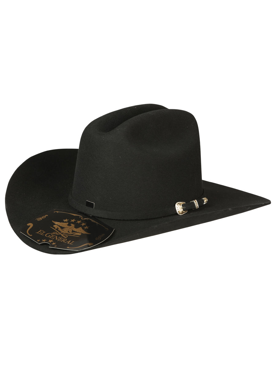 El General 50x Wool Cowboy Hat - "Sinaloa" Black 45247