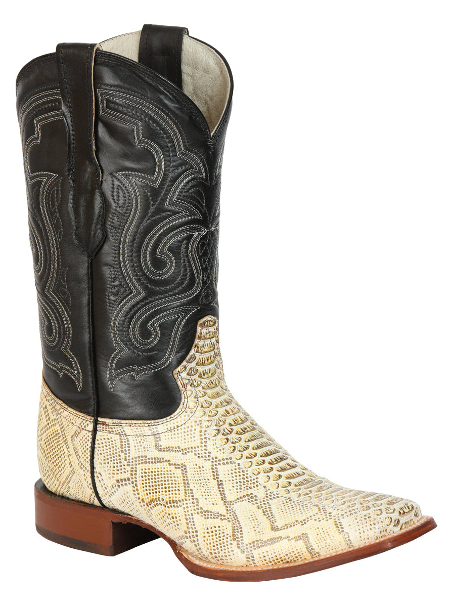 El General Men’s Python Imitation Rodeo Boots - Natural 45436