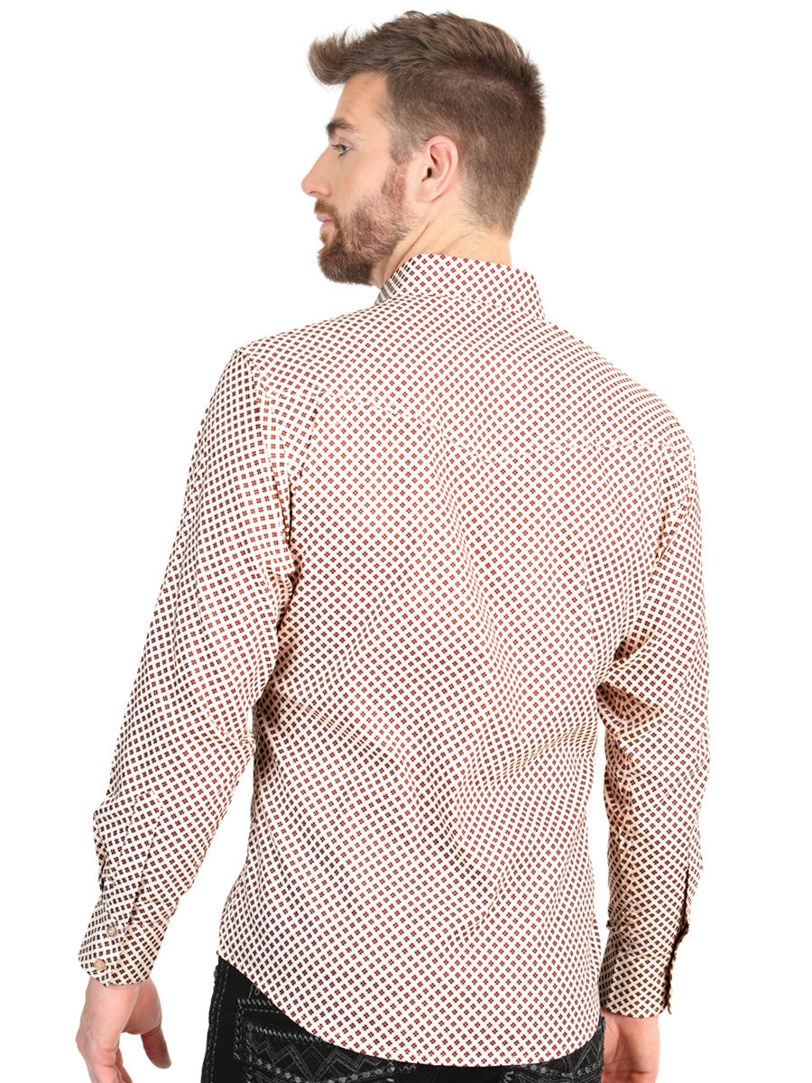 El General Men’s Long Sleeve Western Shirt - Khaki 45601