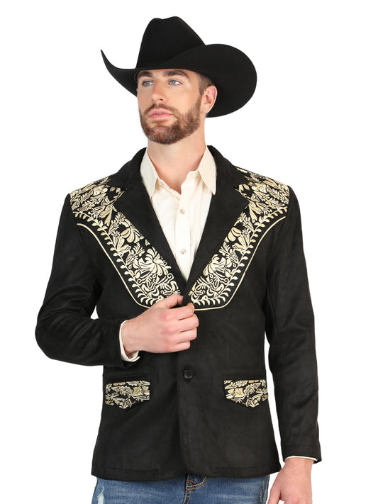 El General Men’s Suede Western Embroidered Blazer - Black
 45647