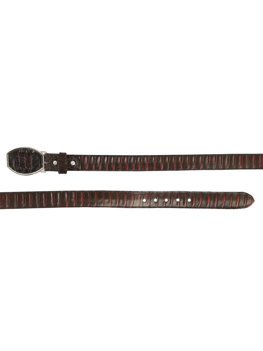 El General Men’s Western Belt - Python Print - Red 45676