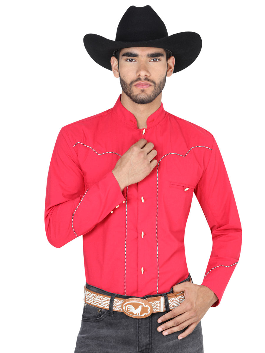 El Senor de los Cielos Charro Red Western Long Sleeve Shirt 123921