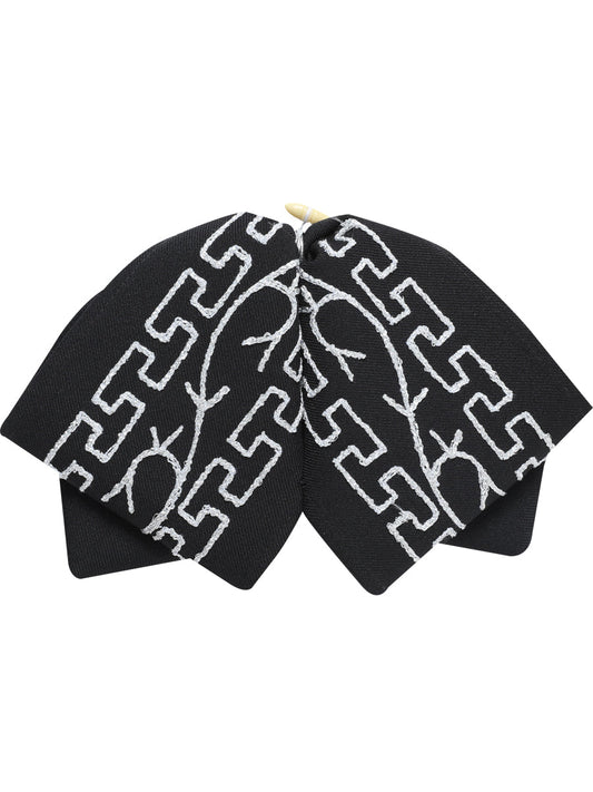 Adult 
Mexican Charro Bow Tie 100% Polyester Black/Silver 601114